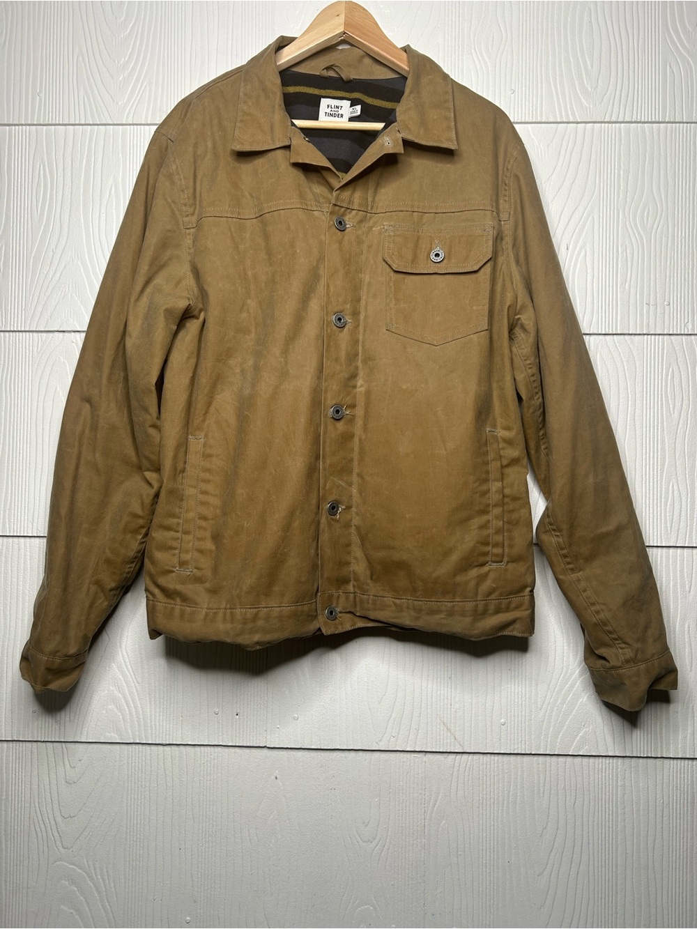 Lightweight Tan Canvas Shirt Jacket - Men's
